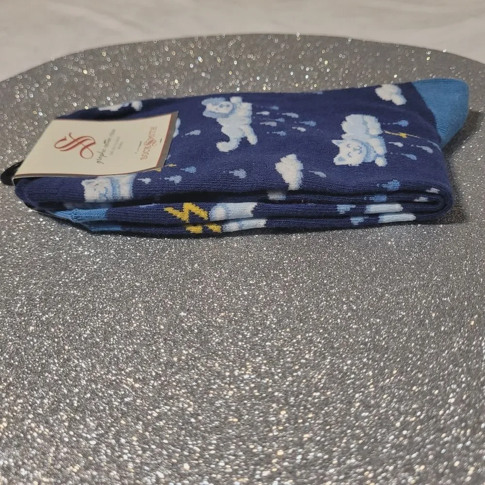 Socksmith Raining Cats And Dogs Graphic Cotton Crew Socks Womens OSFM New
